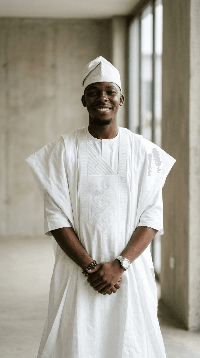 Bitrus in white agbada